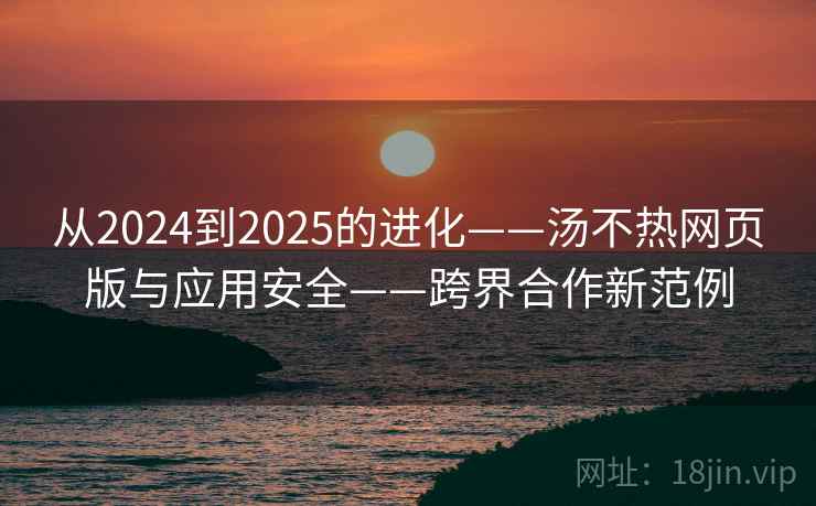 从2024到2025的进化——汤不热网页版与应用安全——跨界合作新范例