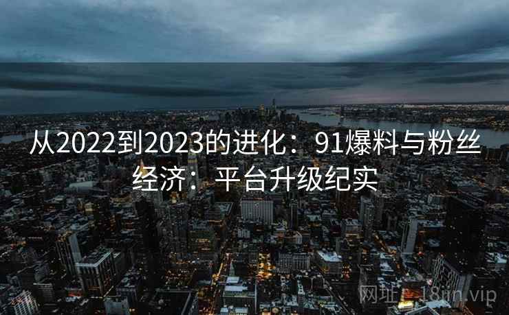 从2022到2023的进化：91爆料与粉丝经济：平台升级纪实