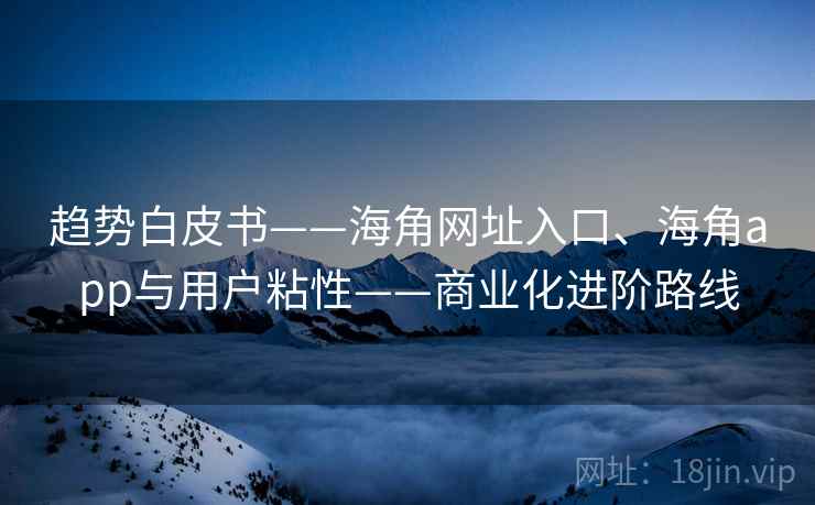 趋势白皮书——海角网址入口、海角app与用户粘性——商业化进阶路线