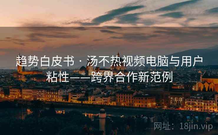 趋势白皮书 · 汤不热视频电脑与用户粘性——跨界合作新范例