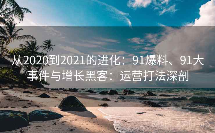 从2020到2021的进化：91爆料、91大事件与增长黑客：运营打法深剖